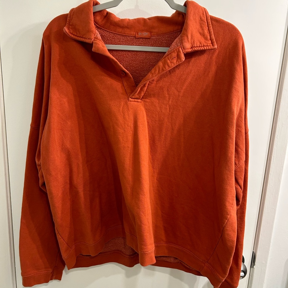 Brandy Melville John Galt quarter sweatshirt with buttons